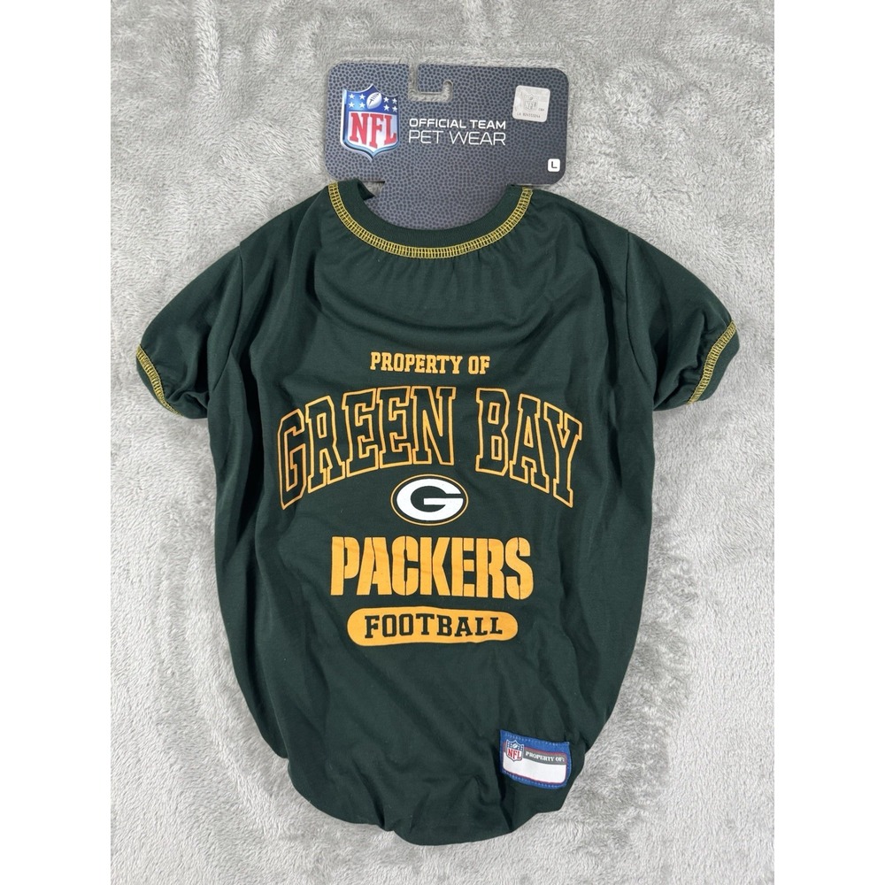 Green Bay Packers Dog Jersey Shirt Large Official‎ Team Pet Wear  NFL Football